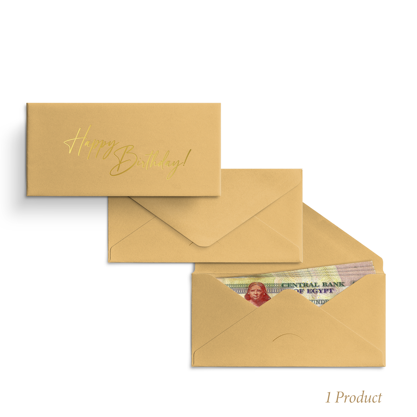 Money Envelope - Gold - HAPPY BIRTHDAY