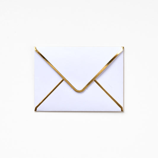 Pocket Envelope - White With Gold Edges