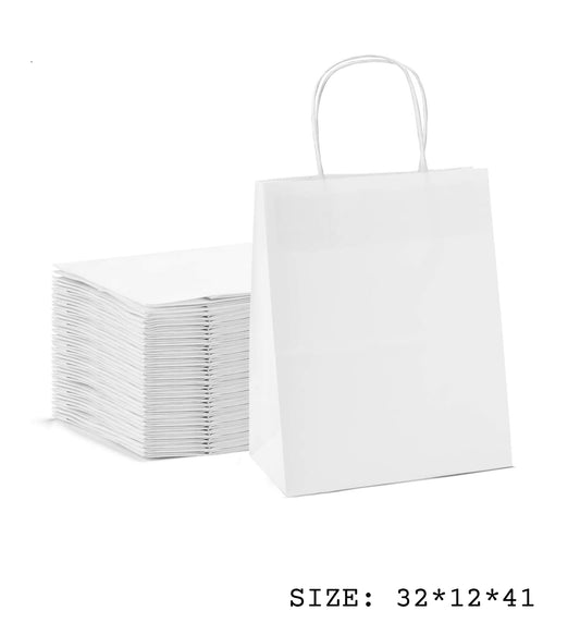 White Plain Paper Bag - Large