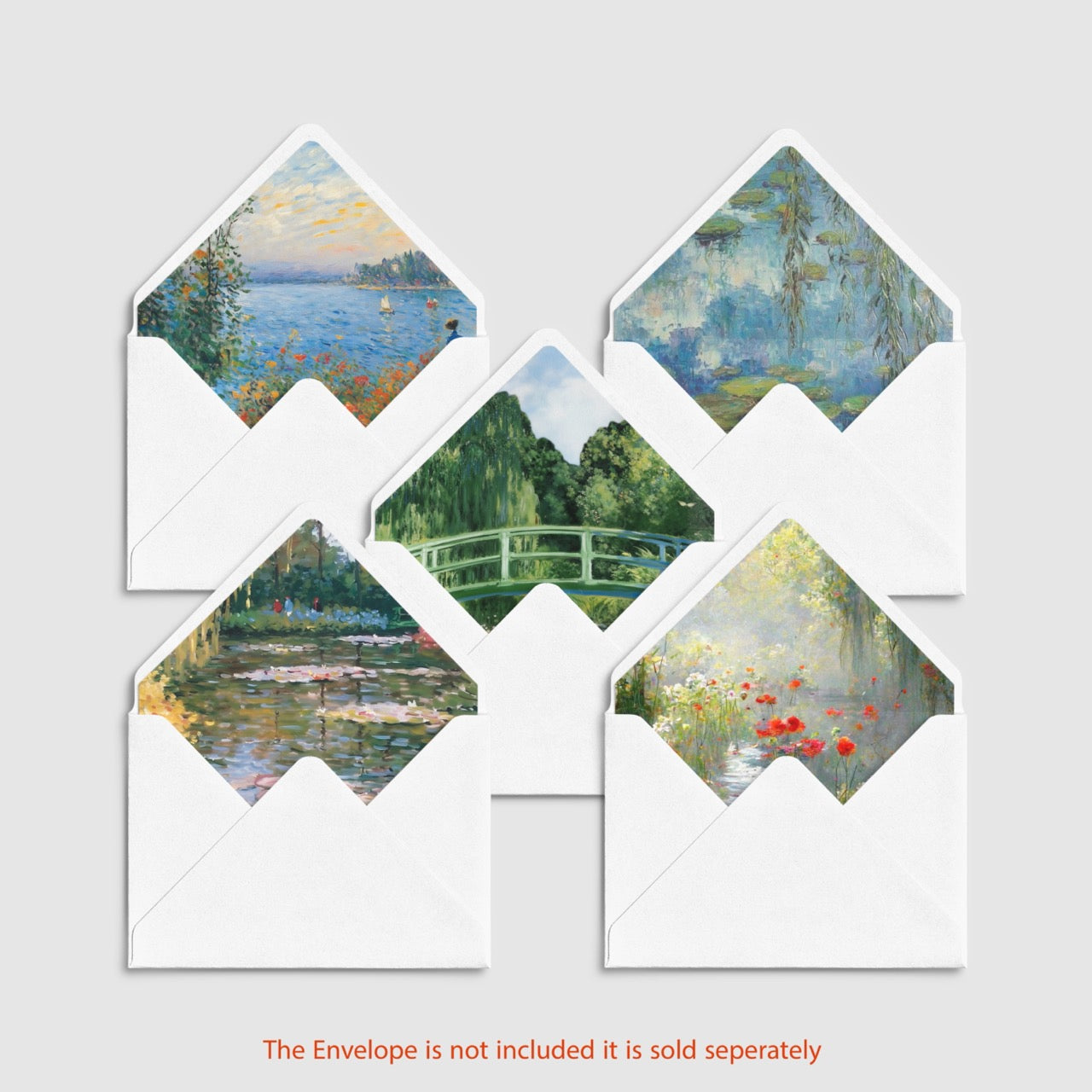 A6 Envelope Liners - Claude Monet - Set Of 5 (Sold without the envelope)
