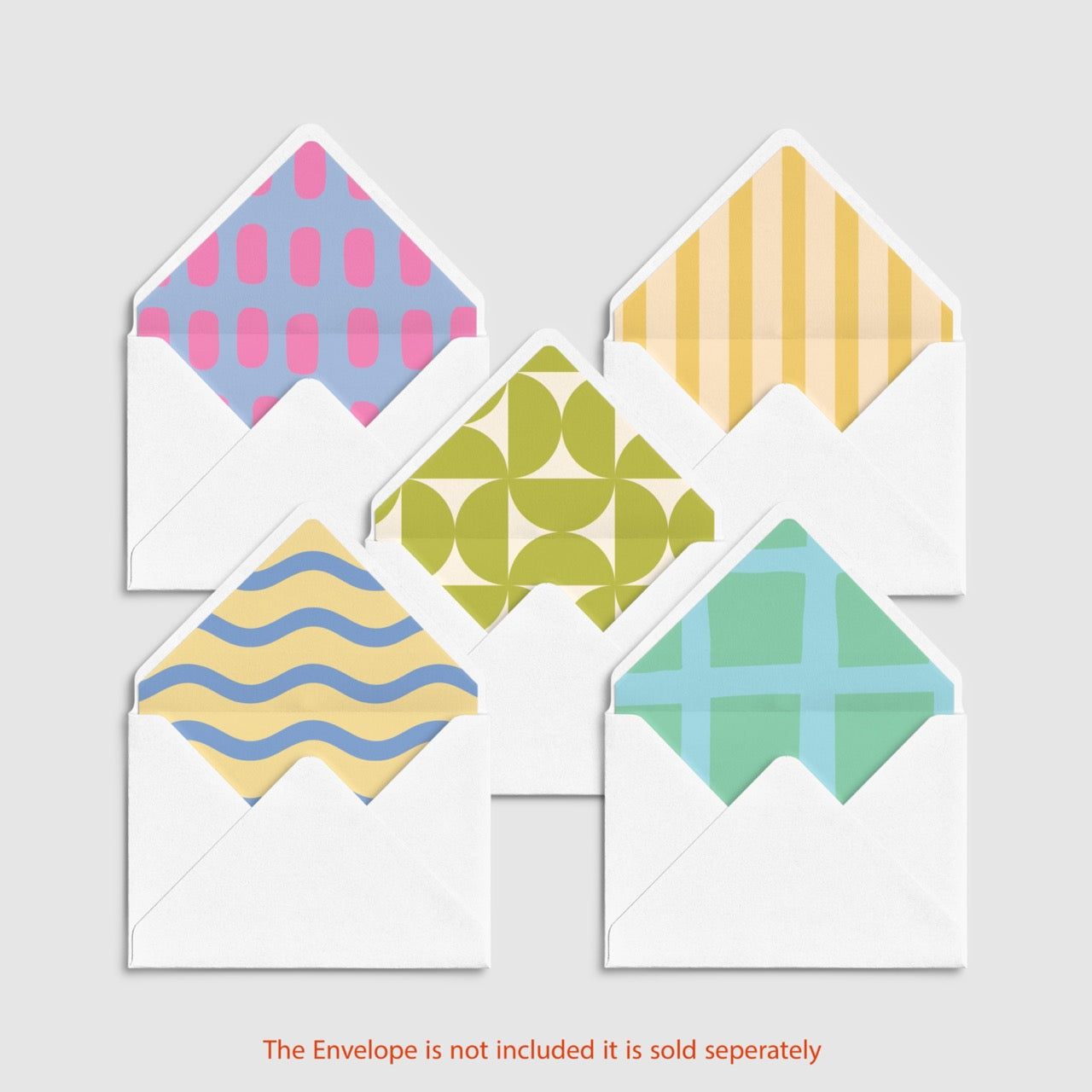 A6 Envelope Liners - Colorful Rhythm - Set Of 5  (Sold without the envelope)