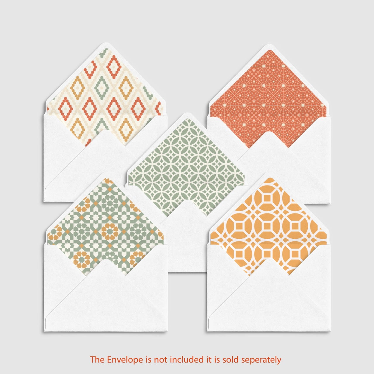 A6 Envelope Liners - Motif - Set Of 5 (Sold without the envelope)