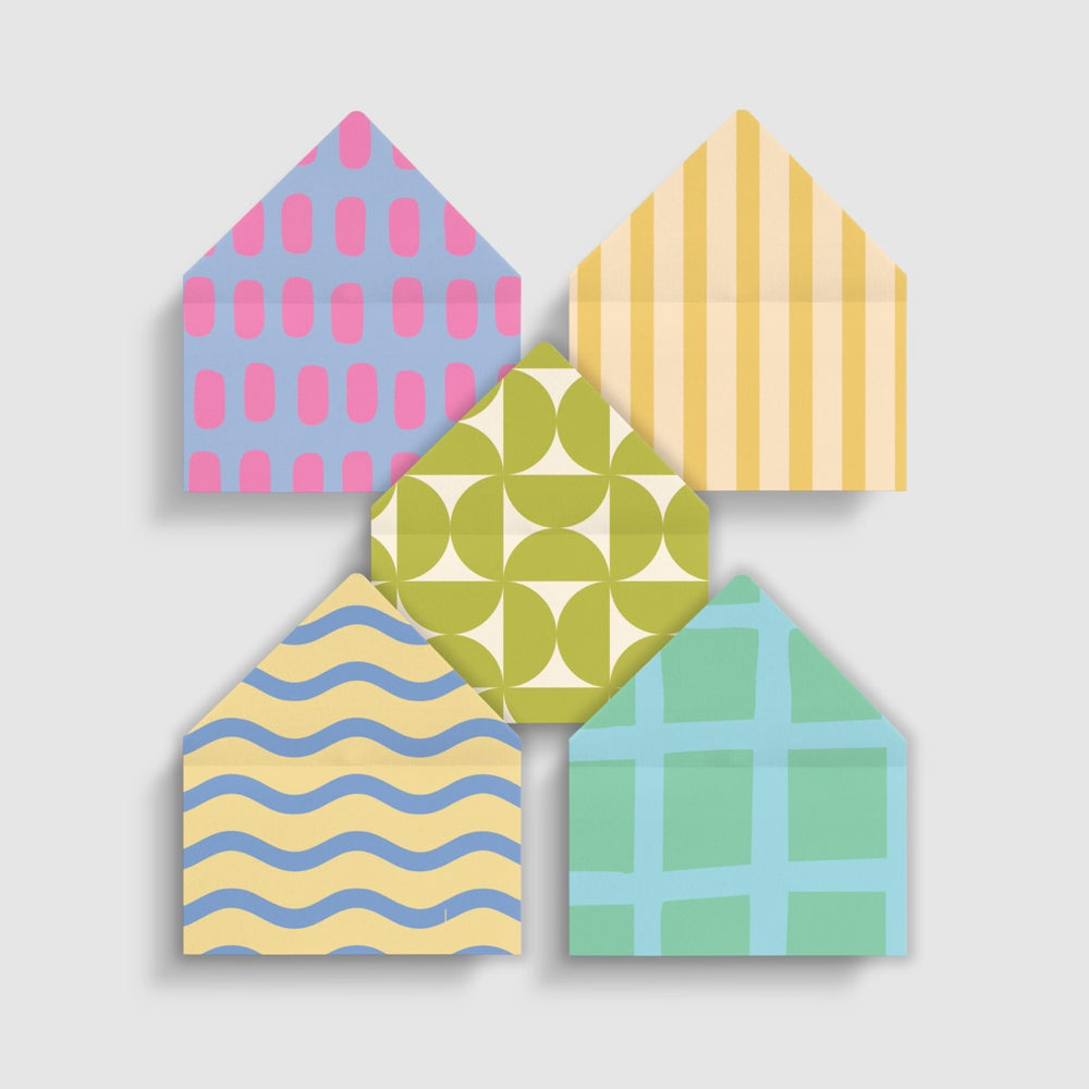 A6 Envelope Liners - Colorful Rhythm - Set Of 5  (Sold without the envelope)